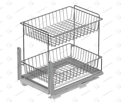 S-2192-C Выдвижная корзина Starax 2-х.ярусная,шир.300 (258х520х490) с доводчиком