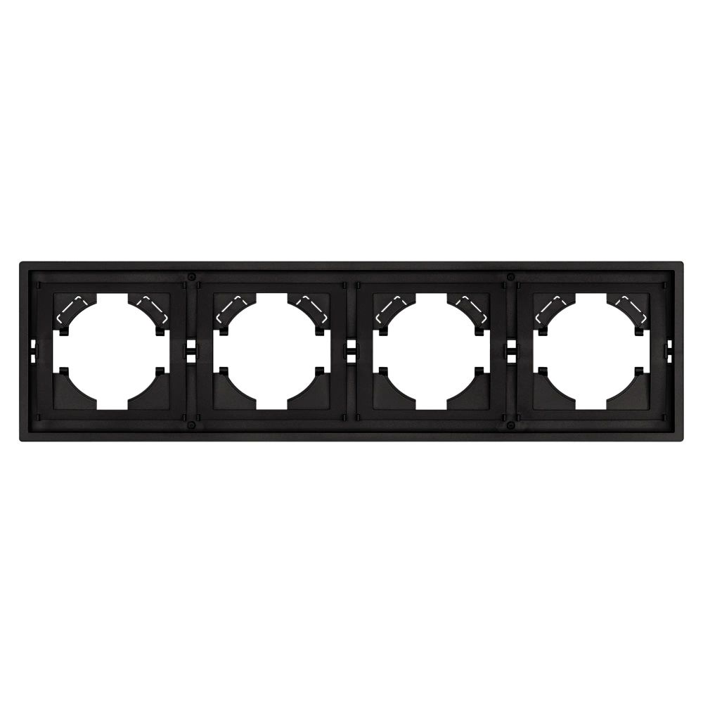 Рамка пластиковая FRM-TENDO-SFPL-4-BK (Arlight, Матовый черный) 054654