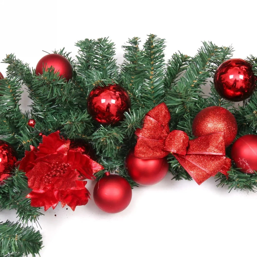 Гирлянда хвойная «Сказочное чудо» 1,8 м d=30 см, ПВХ, красный (SST1950R-180)