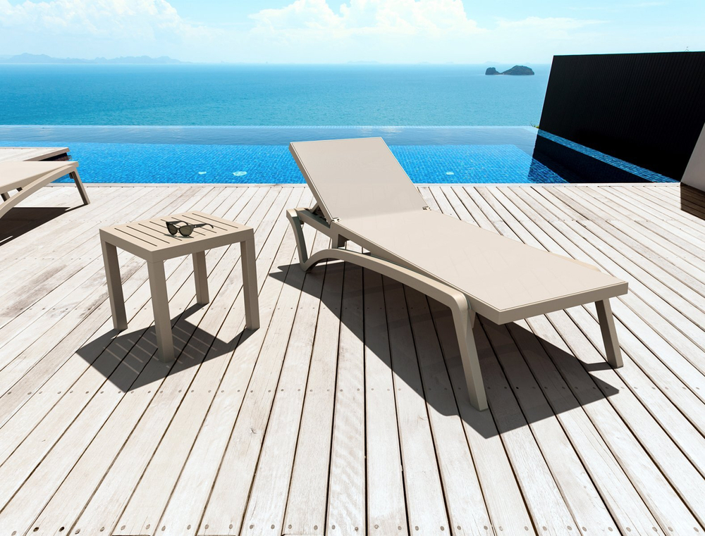 Столик пластиковый для лежака Siesta Contract Ocean Side Table, бежевый