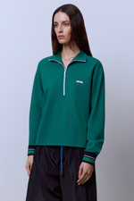 Поло на молнии с длинным рукавом