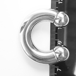 Циркуляр ( утяжелитель), подкова для пирсинга: диаметр 20 мм, толщина 10 мм, диаметр шариков 12 мм. Сталь 316L.