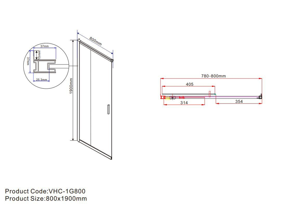 Душевой уголок Garda VSS-1G8012CLBN, 1200*800, брашированный никель, стекло прозрачное