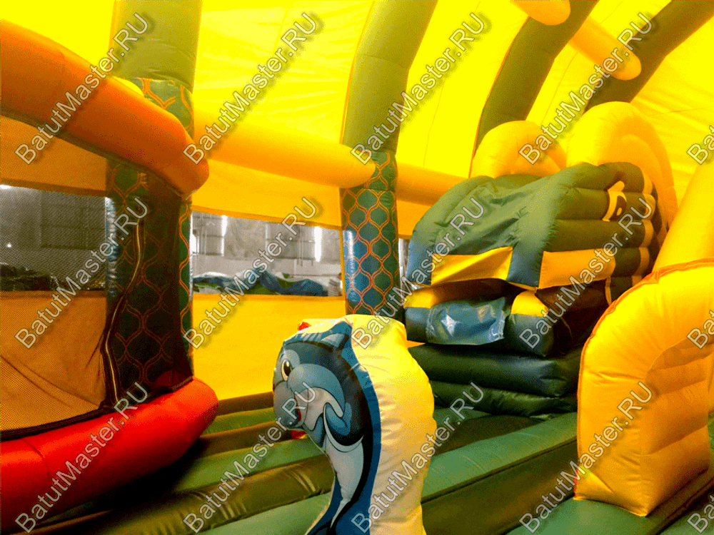 Надувной батут "Морской бриз с крышей"