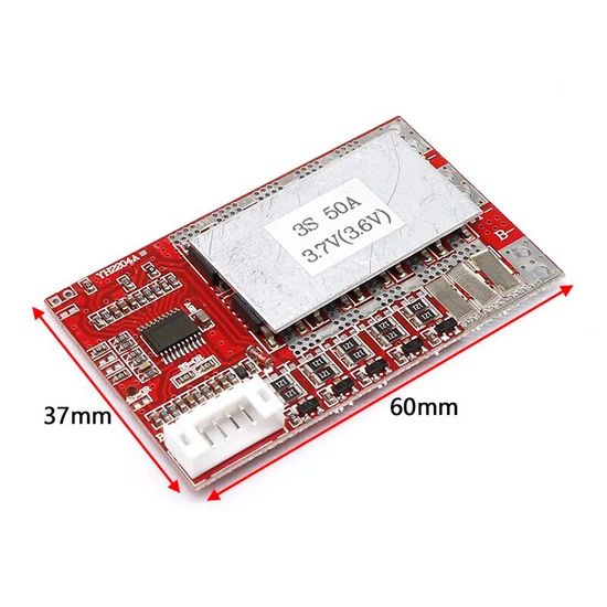Плата защиты Li-Ion Li-Po 3.7V аккумулятора 3S 50A BMS с балансировкой