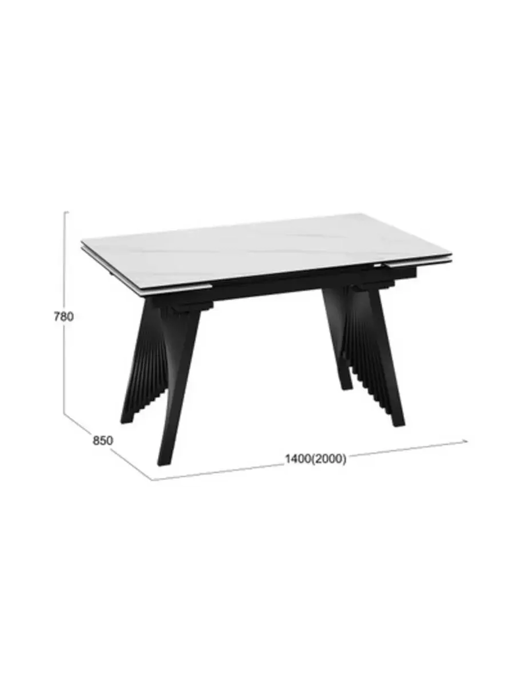 Стол кухонный Керамика белый мрамор 140(200)х85х78 см