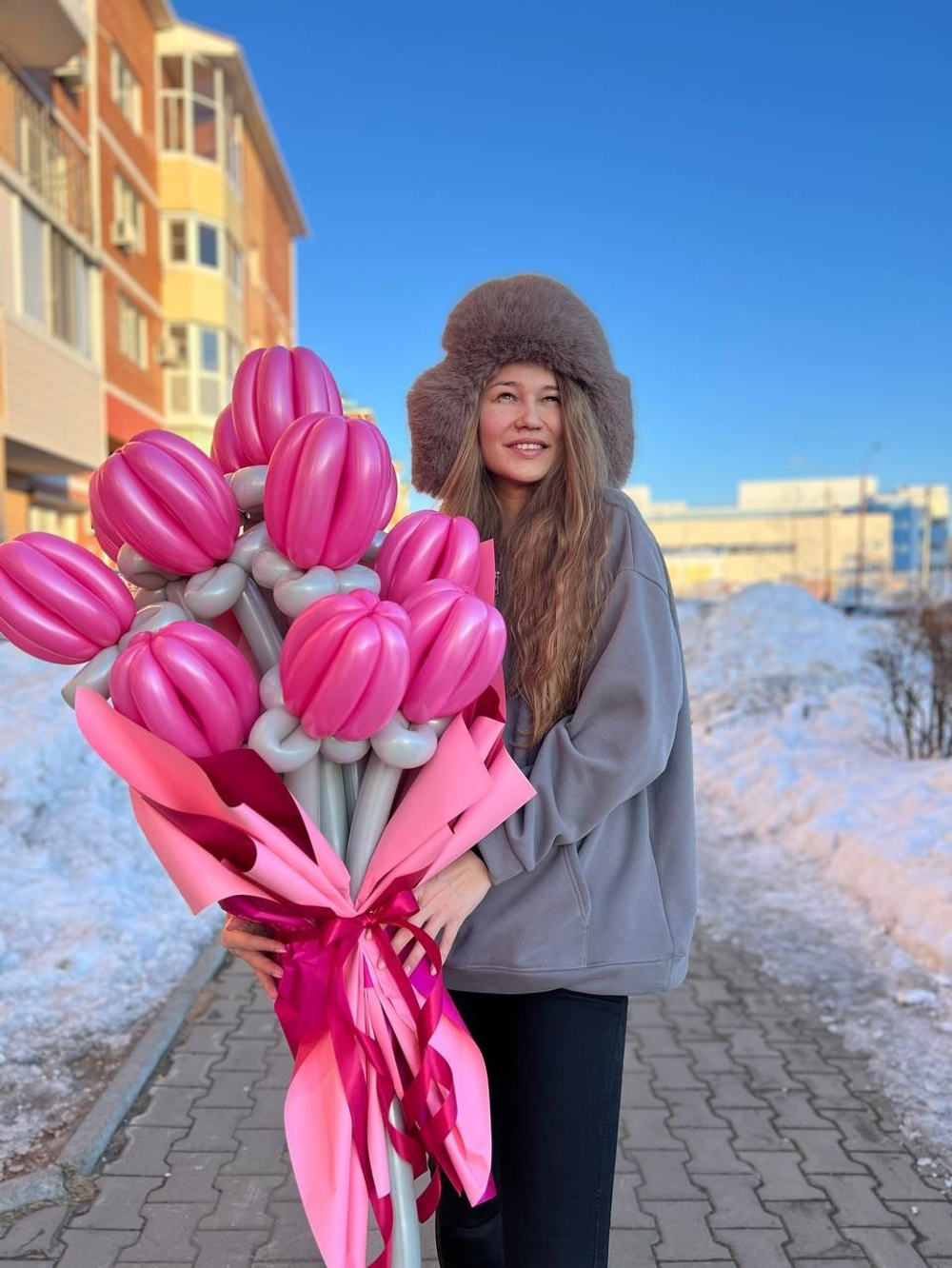 Букет Цветы из воздушных шаров, Тюльпаны №2964