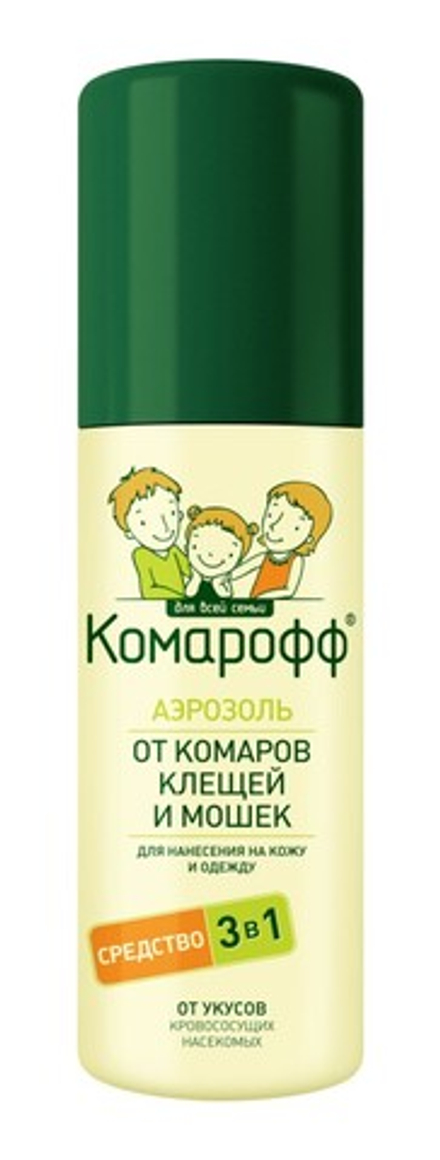 Аэрозоль от комаров Комарофф 100мл 3в1