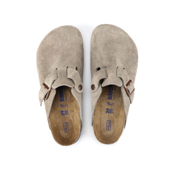 Мягкая стелька Birkenstock Boston для ног, тапочки серые, Обычный свободный покрой Унисекс