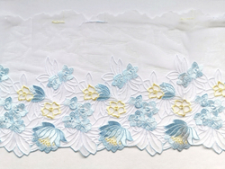 Вышивка на сетке, ЛЕВАЯ, 22 см, голубой/желтый, (Арт: VS-1026), м