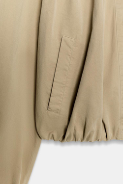 ZARA КУРТКА С МНОЖЕСТВОМ КАРМАНОВ, ЖЕЛТОВАТО-БЕЛЫЙ ОБЪЕМНАЯ КУРТКА, РЫЖЕВАТО-КОРИЧНЕВЫЙ