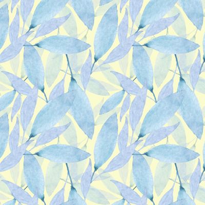 голубые акварельные абстрактные листья