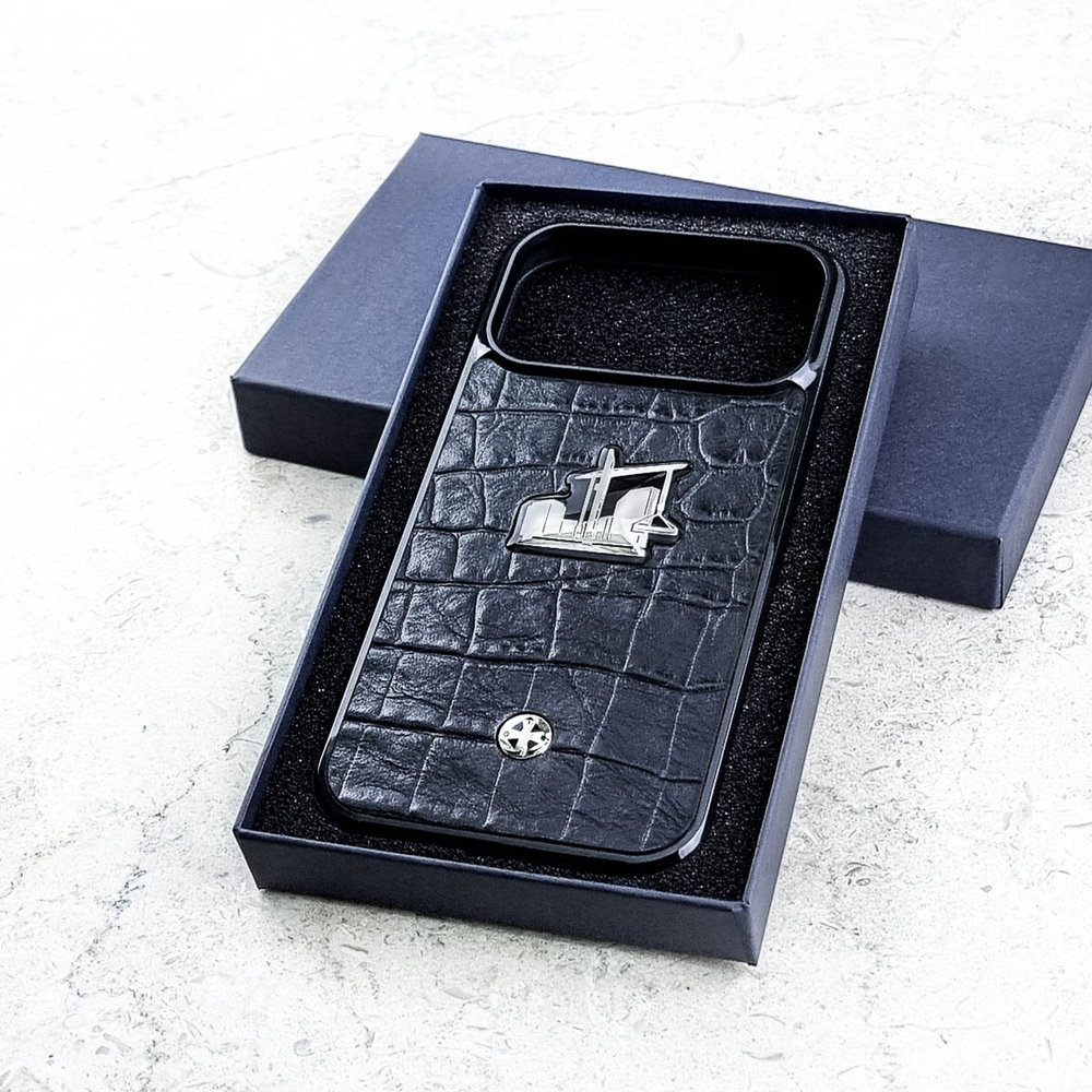 Эксклюзивный чехол iPhone строителю - Euphoria HM Premium - натуральная кожа, ювелирный сплав, купить эйфория