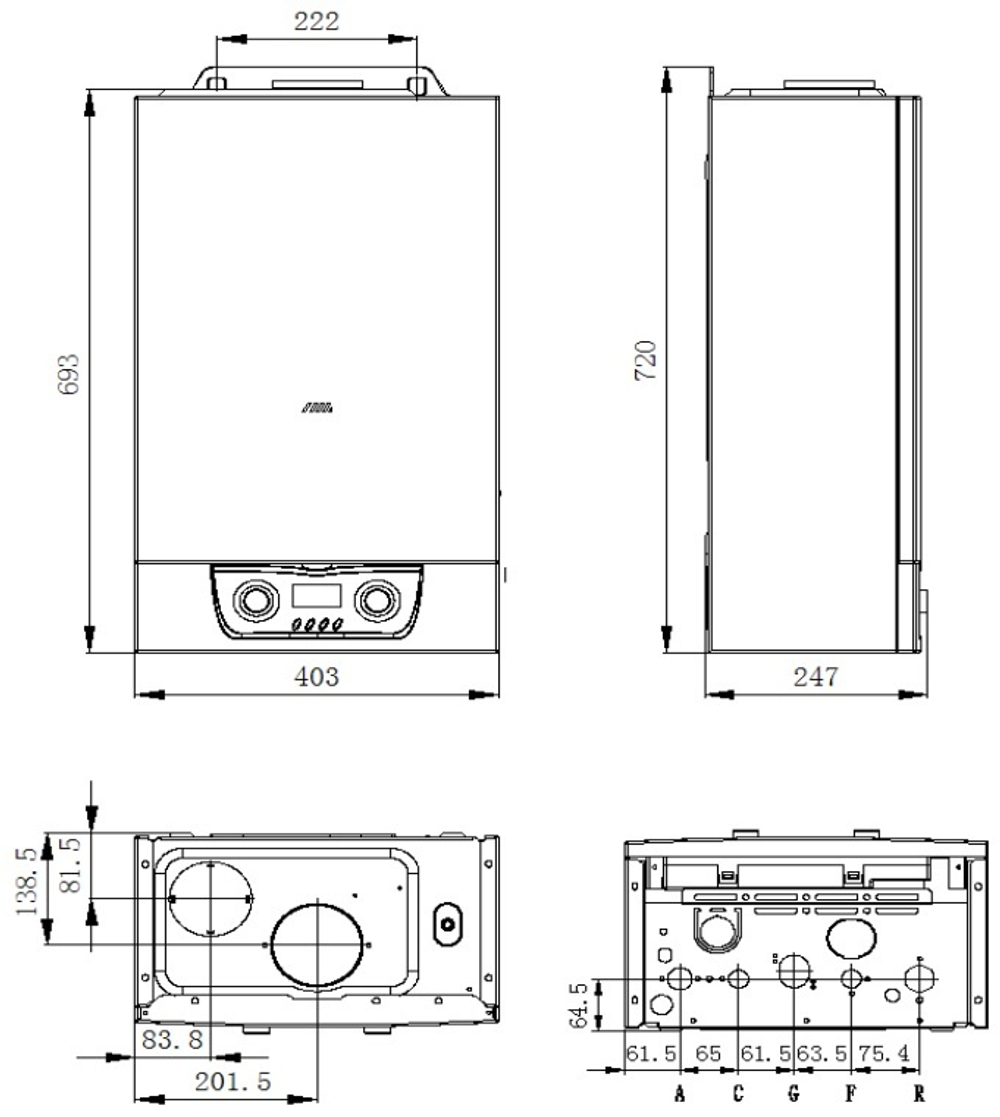 Котел газовый MIZUDO NEAT OPEN M18 (18 кВт) OPT