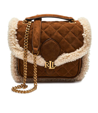 Кожаная сумка-мессенджер Bradley Shearling LAUREN RALPH LAUREN - коричневый(431951677)