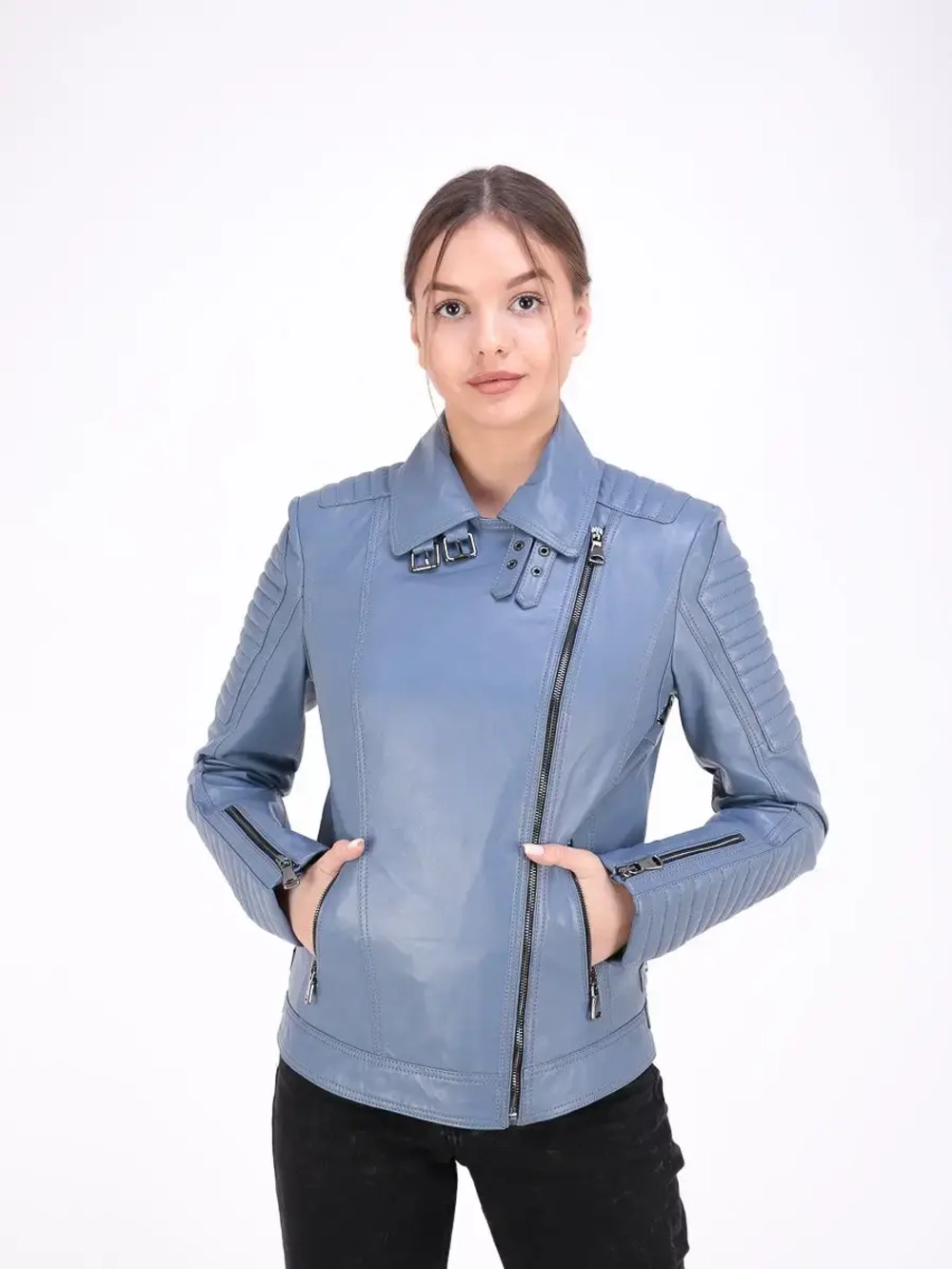 Косуха женская натуральная кожаная