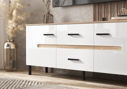 Тумба для ТВ Ким (металл), Бетон графит, Сонома