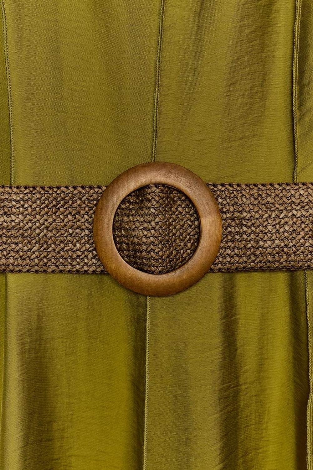 ZARA ПЛАТЬЕ МИДИ С ПОЯСОМ, ХАКИ