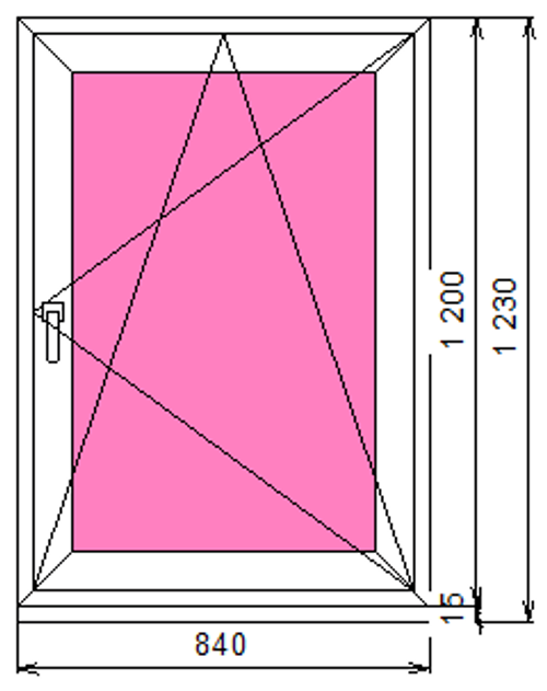 Пластиковое окно 1200 х 840 ТермА Эко