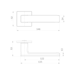 Ручка раздельная K.EST.Q52.MEGA SN-3 матовый никель