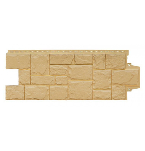 Фасадные панели (Цокольный Сайдинг) Grand Line Крупный Камень CLASSIC Песочный