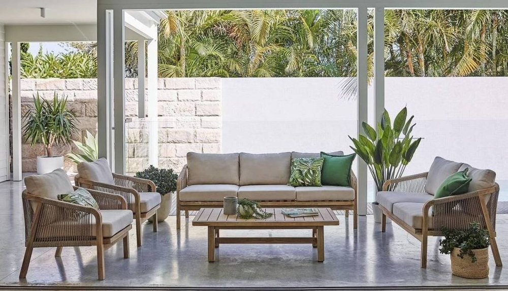 Кресло деревянное с подушками Tagliamento Ravona KD, натуральный, бежевый