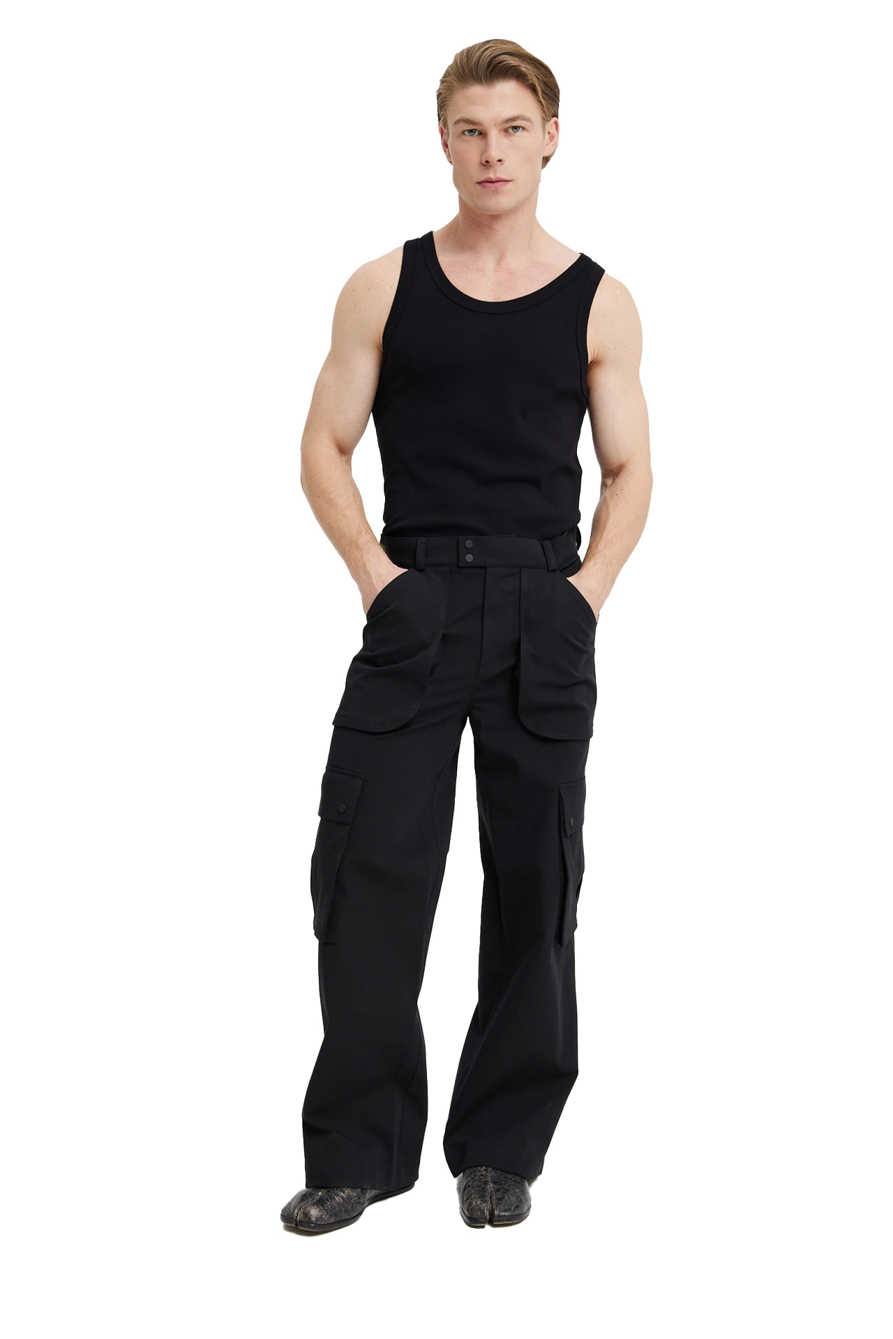 Брюки карго черные