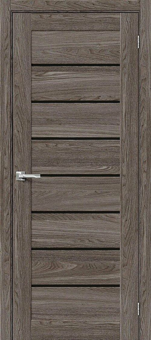 Дверь Браво-22 / Цвет Ash Wood / Стекло Black Star / Двери Браво