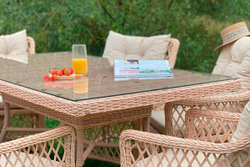 Плетеная мебель для террасы MOKKA ВИЛЛА РОСА / VILLA ROSA (на 6 персон) + 12 подушек