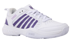 Женские теннисные кроссовки K-Swiss Court Express 2 Clay - white/purple haze/neon lavender