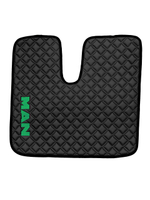 Ковры MAN TGX с 1-м ящиком (механика) (экокожа, черный, черный кант, зеленая вышивка)