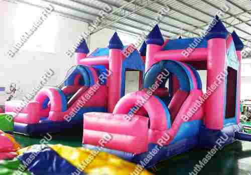Детский надувной батут "Розовый замок 2" 5*3*3,5 м