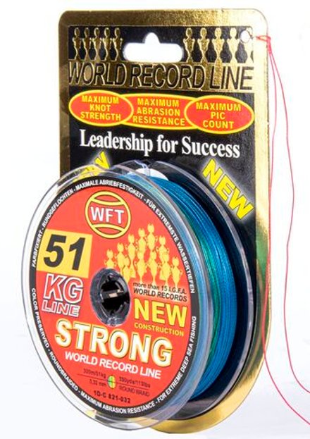 Леска плетёная WFT KG STRONG Multicolor 300 м, 0.32 мм