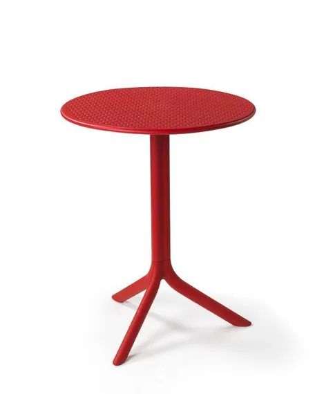 Регулируемый пластиковый стол Step Ø60 см, красный