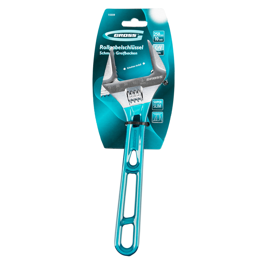 Ключ разводной 250 мм, CrV, облегченный Gross