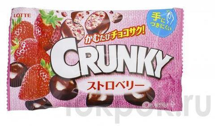 Шоколадное драже с клубничной начинкой Crunky Lotte, 32 гр