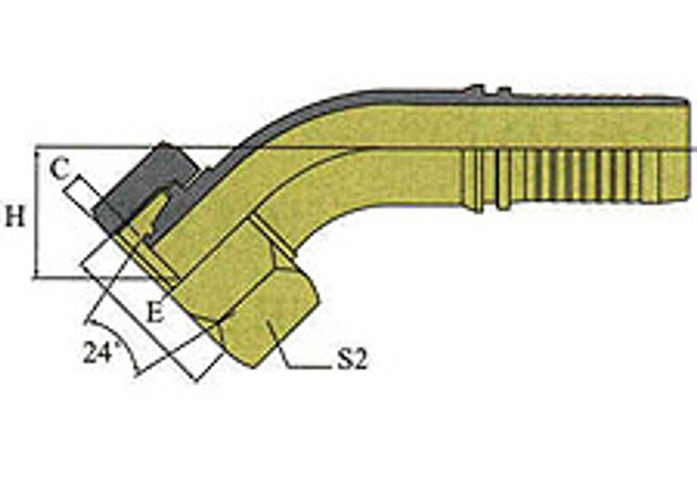 Фитинг DN 06 DKO-L (Г) 14x1.5 8 (45)