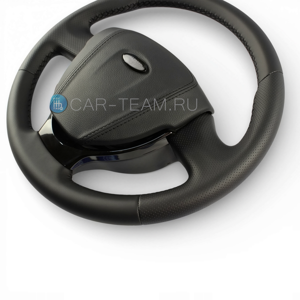 Руль на Лада Приора 2, Калина 2, Гранта в экокоже с муляжом подушки безопасности "Black Edition"
