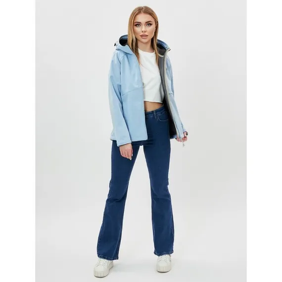 Ветровка женская softshell голубого цвета, размер 48