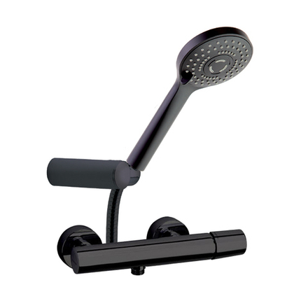 Смеситель для душа с душевым комплектом TZAR 340801BTNM чёрный