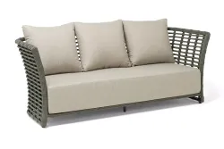 "Валенсия" диван из искусственного ротанга трехместный, цвет серый