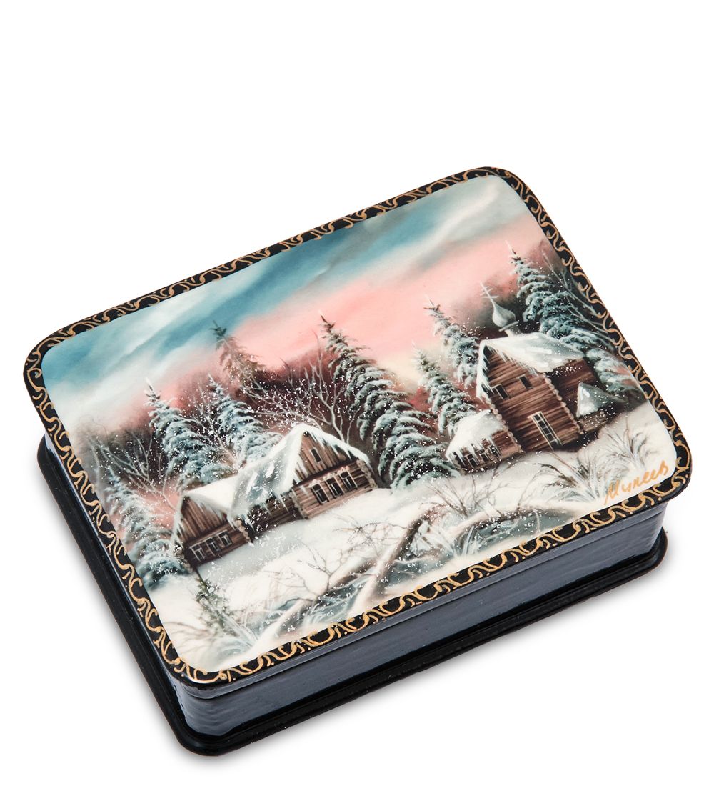 Народные промыслы ШК-19/39-F Шкатулка в технике декупаж «Зима» (10х8х3,5)