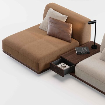 4-х местный нераскладной диван с кушеткой KYOTO KO-12