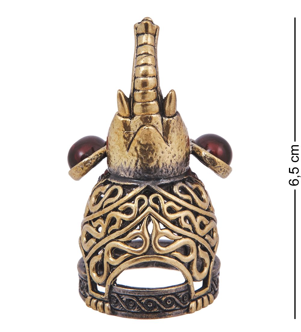 AM-4242 Колокольчик «Слон Ажур» (латунь, янтарь)