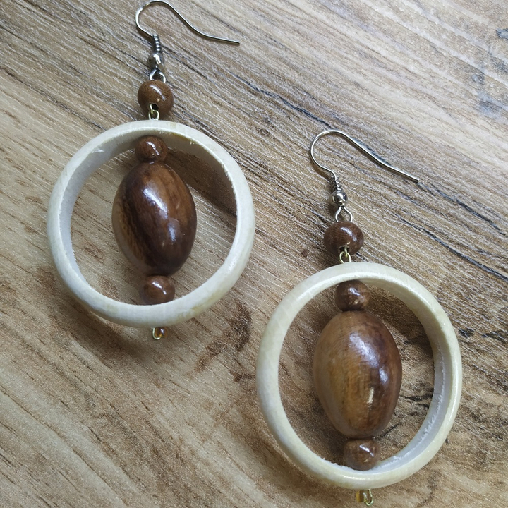 Серьги Истина, дерево, 35x45 мм