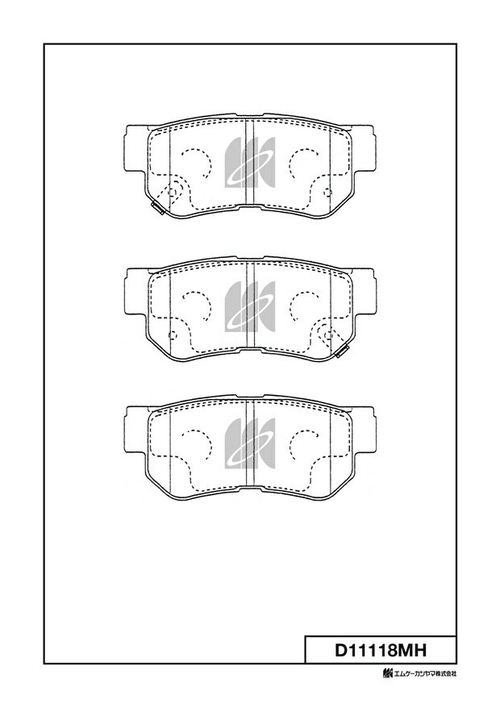 Дисковые тормозные колодки KASHIYAMA (противоскрипная пластина в компл.) D11118MH