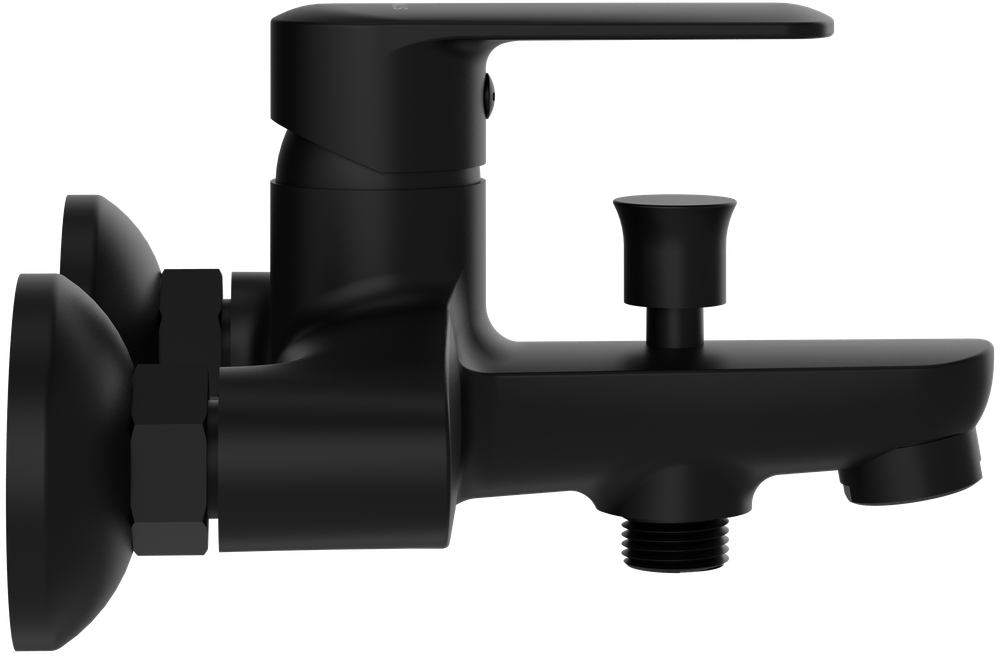 Смеситель для ванны с душем STWORKI Хадстен S17100BK матовый чёрный