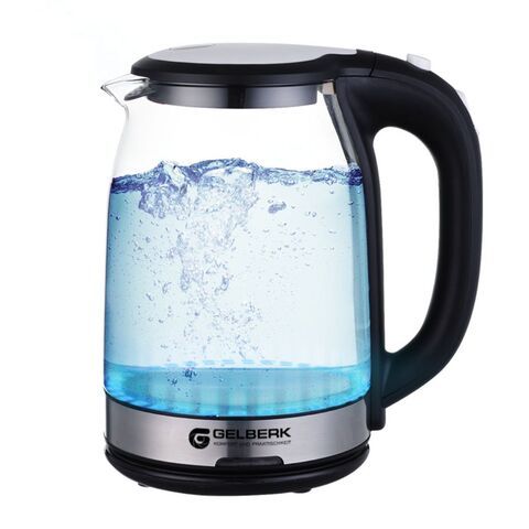 Чайник электрический Gelberk, GL-397, 1.8 л, 1500 Вт, ск нагр элем, подсвет, стекло