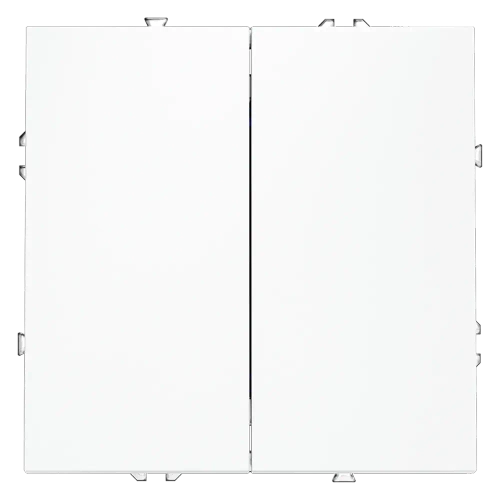 Выключатель с самовозвратом встраиваемый VOLTUM S70 двухклавишный 10А, (белый матовый)