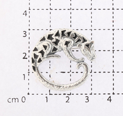 "Санда" брошь в серебряном покрытии из коллекции "Дикие кошки" от Jenavi с замком булавка